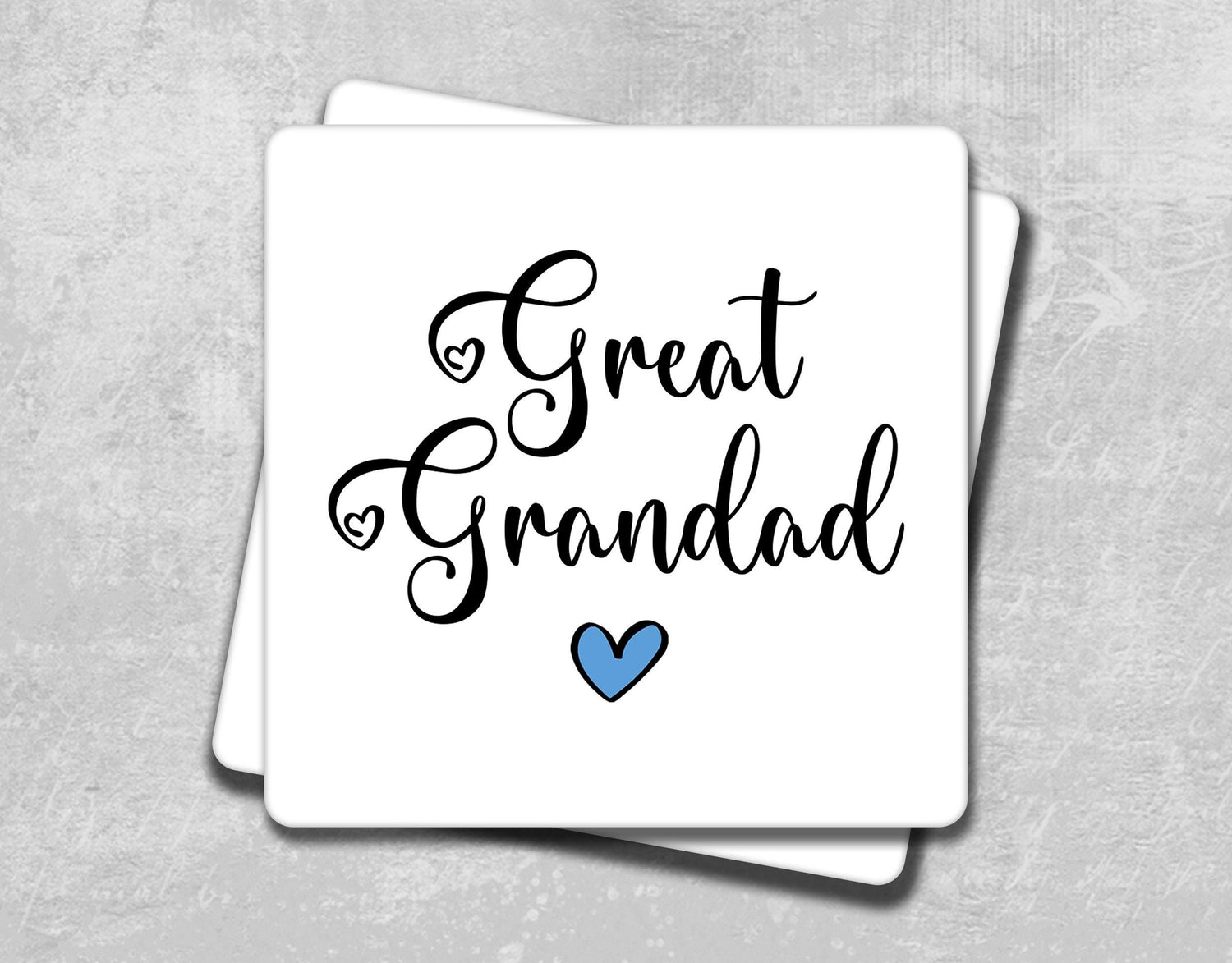 a coaster with the words great grandma on it