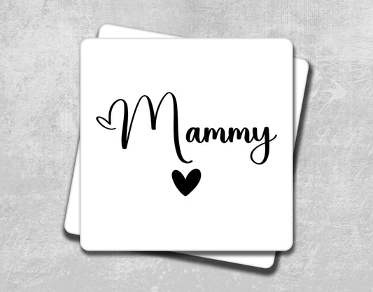 Black Heart Mammy Coaster for Mother's Day Gift or Birthday Present