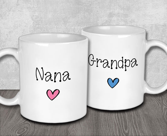 Nana & Grandpa Mugs for Christmas Stocking Filler