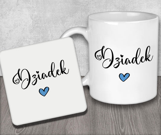 a white coffee mug sitting on top of a wooden table