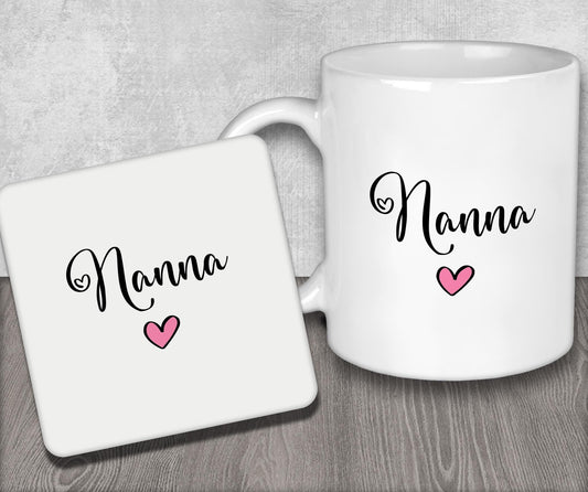 a white coffee mug with the name namna on it
