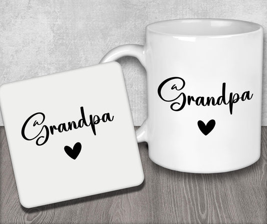 Mug and Coaster Set for Grandpa for Christmas or Birthday Present for Grandad or Grandpa