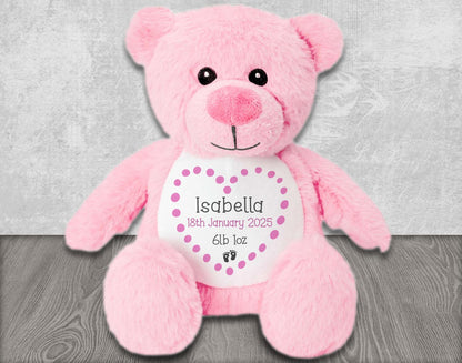 Personalised Teddy Bear for New Baby Gift