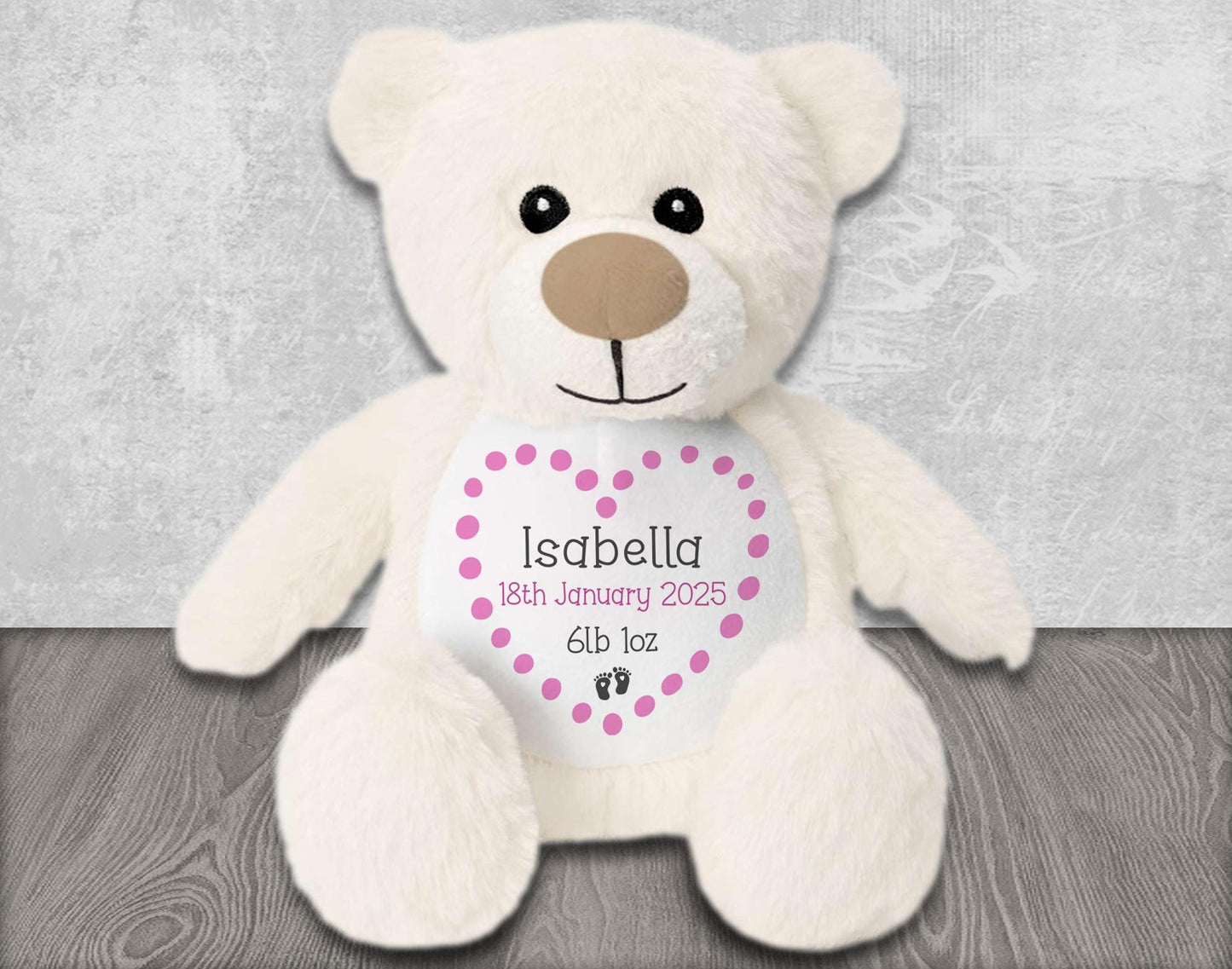 Personalised Teddy Bear for New Baby Gift