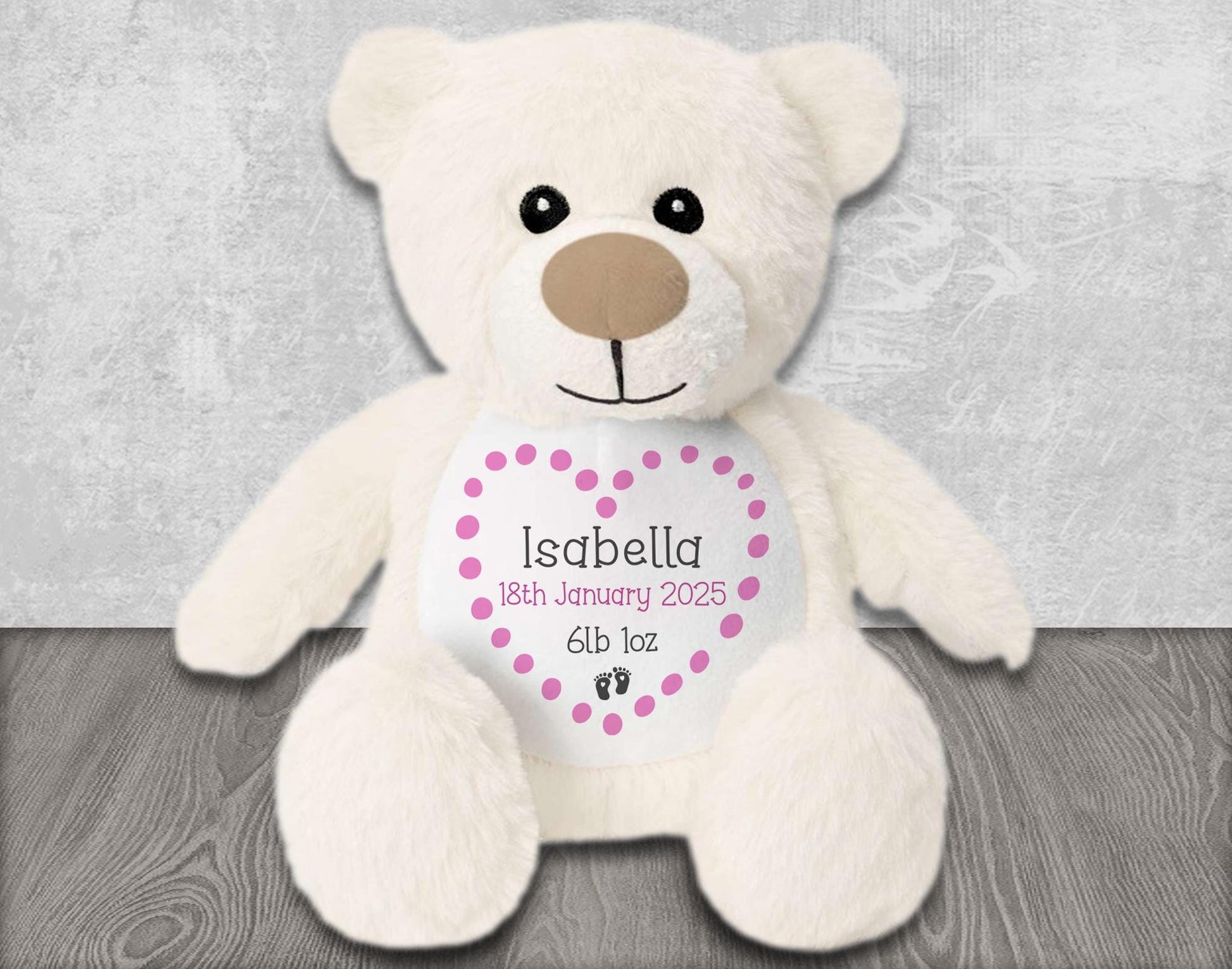 Personalised Teddy Bear for New Baby Gift