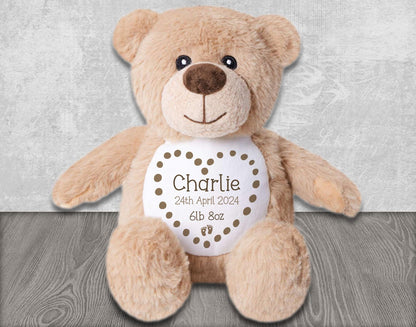 Personalised Teddy Bear for New Baby Gift