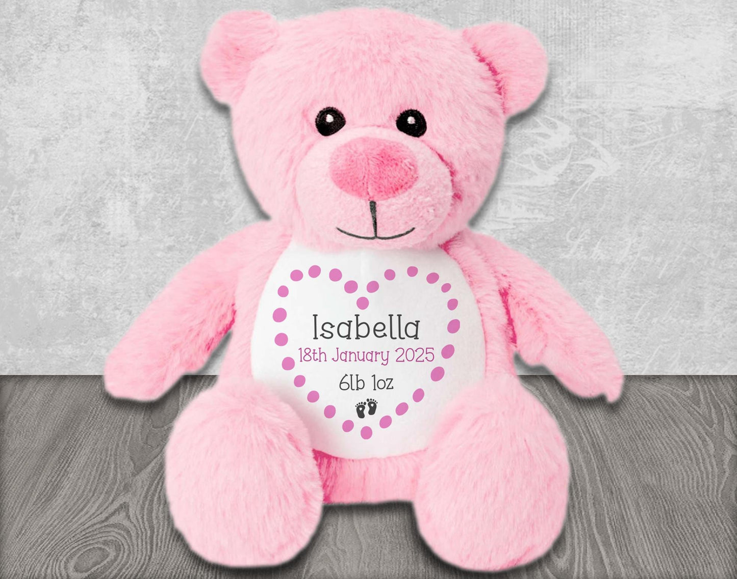 Personalised Teddy Bear for New Baby Gift