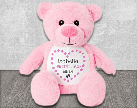 Personalised Teddy Bear for New Baby Gift