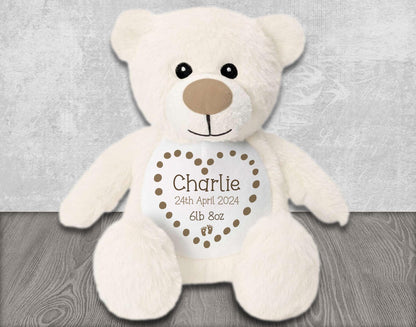 Personalised Teddy Bear for New Baby Gift