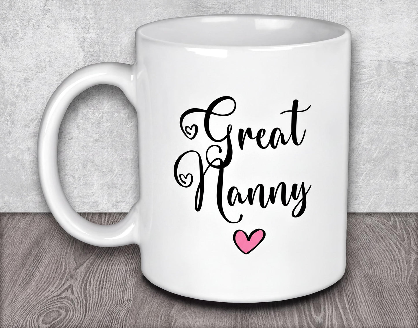 a white coffee mug with the words great mama on it