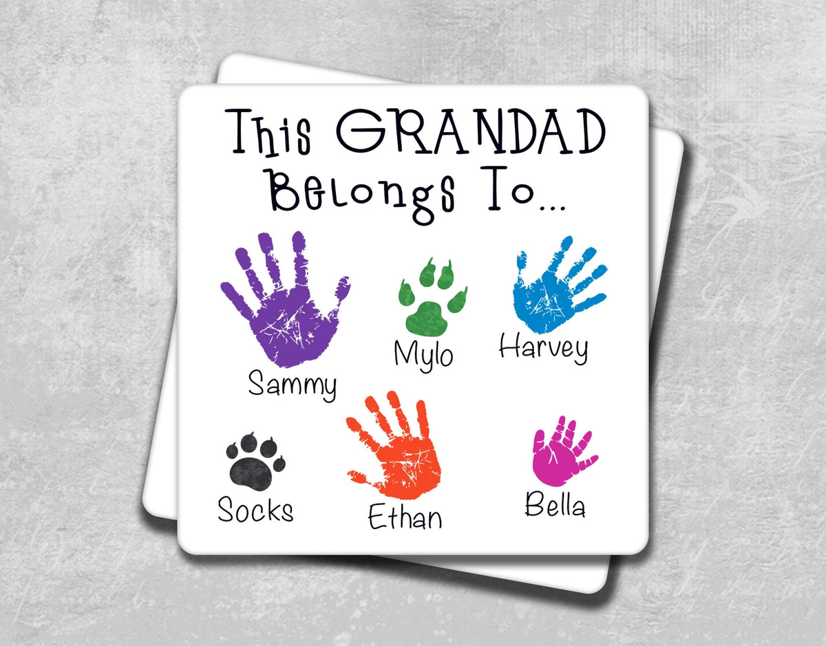 a card with a handprint of different colors