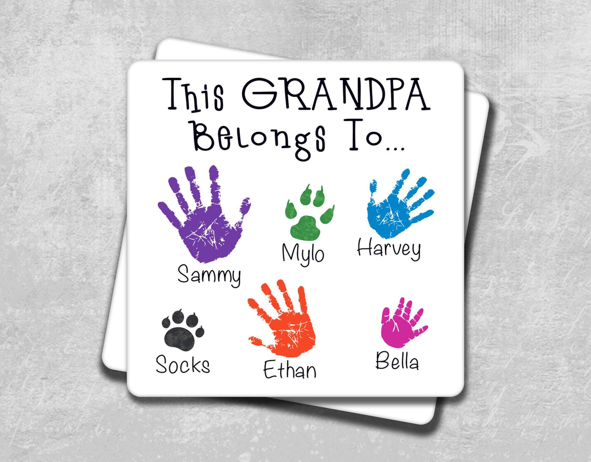 a card with a handprint of different colors